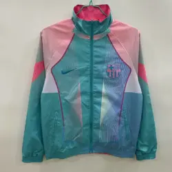 2526 Barcelona pink and green double-sided embroidered windbreaker