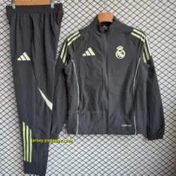 Real Madrid BlackGreen Full Zipper Windbreaker + Long Pants