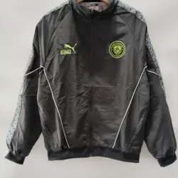 2627 Manchester City dark gray quilted embroidered windbreaker