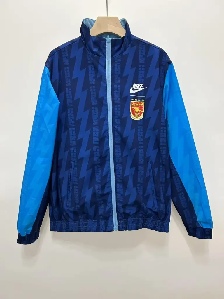 94 Arsenal blue double-sided embroidered windbreaker