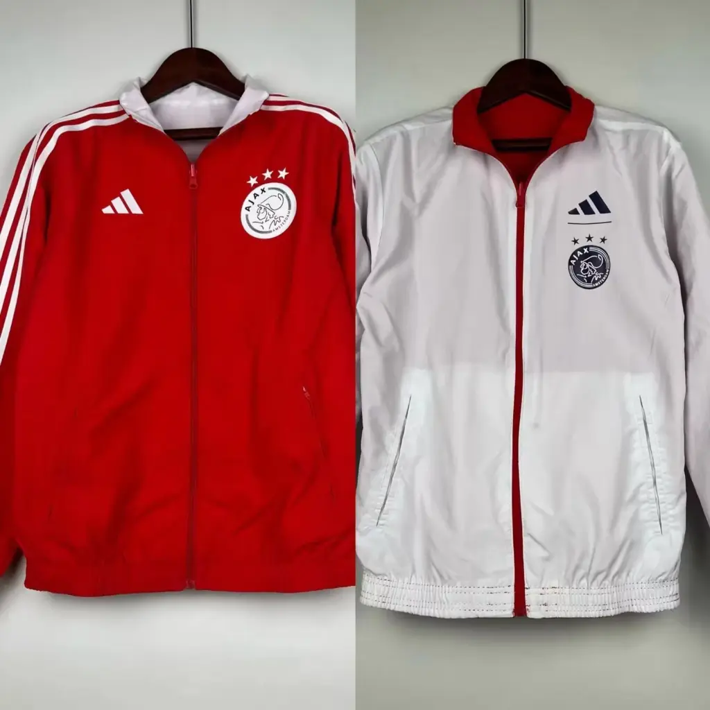 Ajax red and white silicone windbreaker