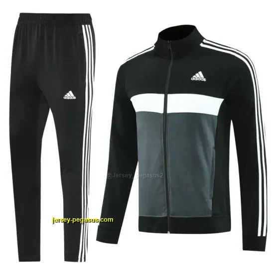 2025 Adidas BlackGrey Full Zipper Jacket +Long Pants