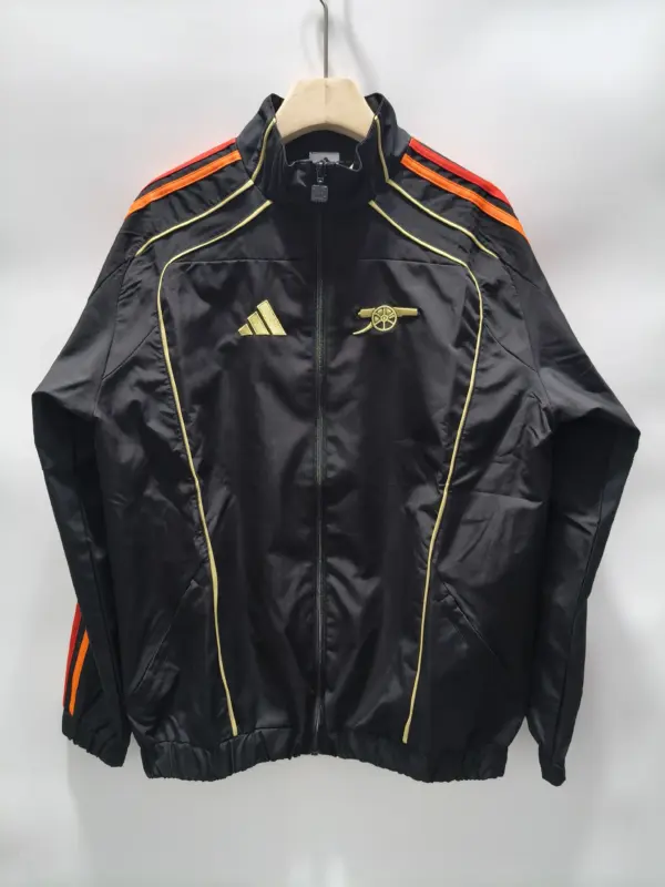 Arsenal Black Trimmed Silver NTS Single Sided Windbreaker Arsenal Black Trimmed Silver NTS Single Sided Windbreaker