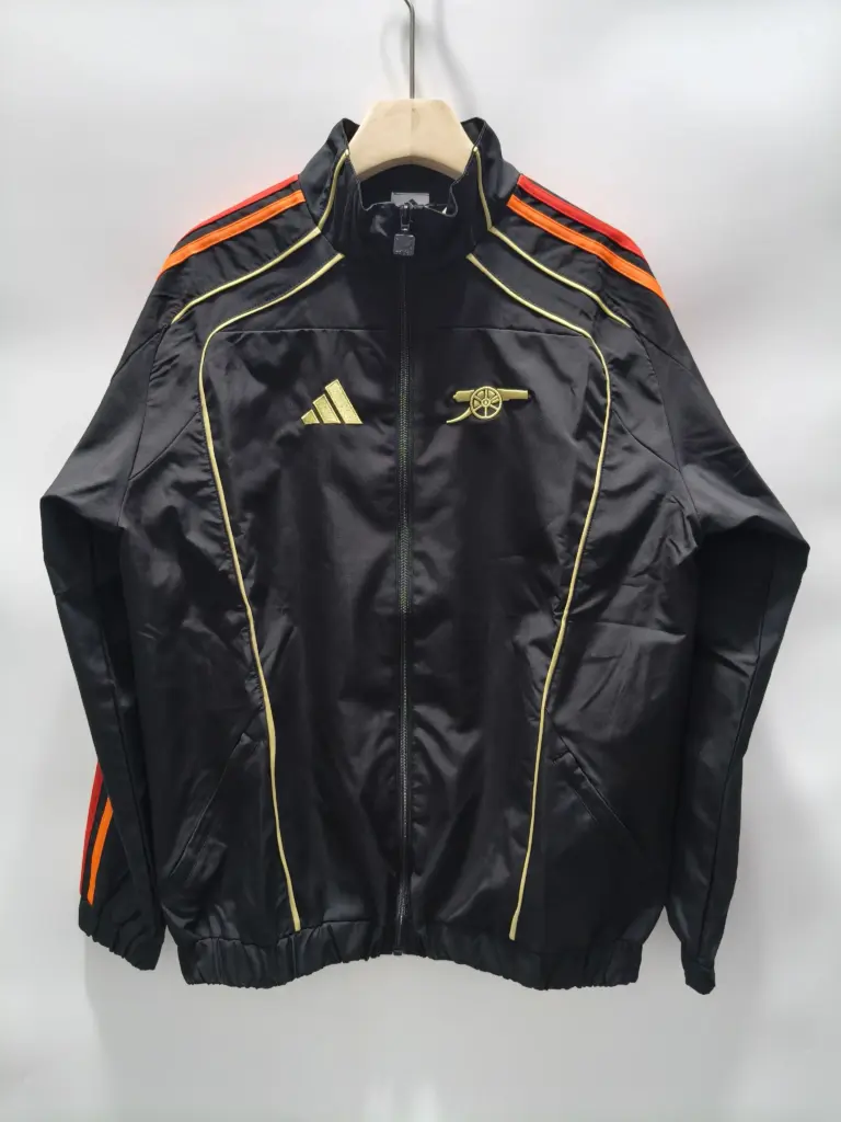 Arsenal Black Trimmed Silver NTS Single Sided Windbreaker