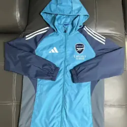 Arsenal blue football jersey trench coat