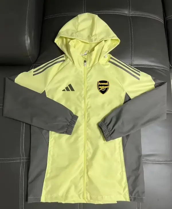 Arsenal football uniform yellow trench coat