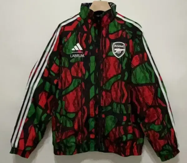 Arsenal red and black pattern double-sided silicone windbreaker Arsenal red and black pattern double-sided silicone windbreaker