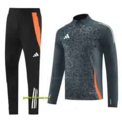 2025 Adidas Dark Grey & Black with Leopard Print Pattern and Orange Accents Half