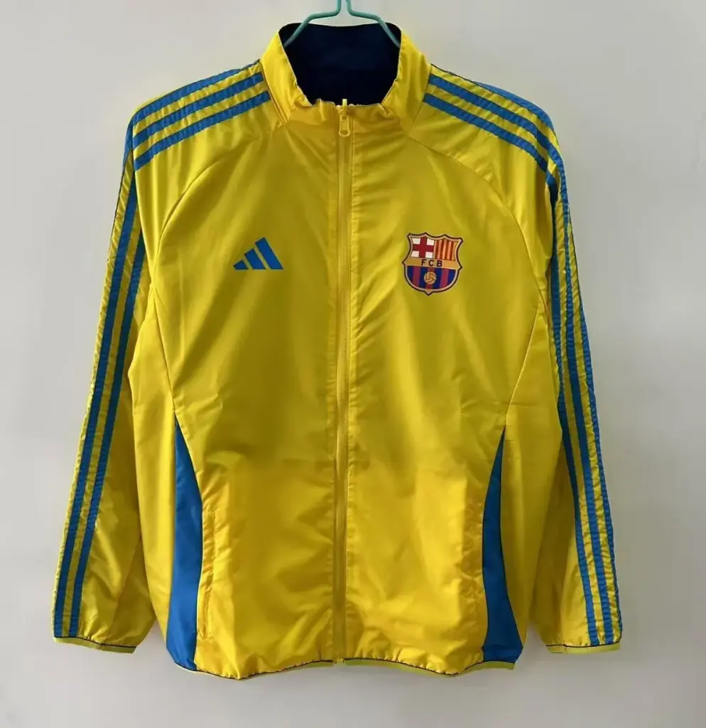 Barcelona yellow plaid double-sided silicone windbreaker