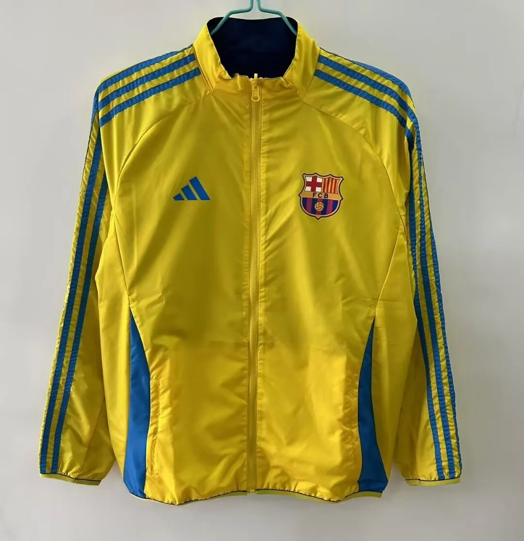 Barcelona yellow plaid double-sided silicone windbreaker Barcelona yellow plaid double-sided silicone windbreaker