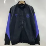 Baseball black and purple sleeves single-sided embroidered windbreaker