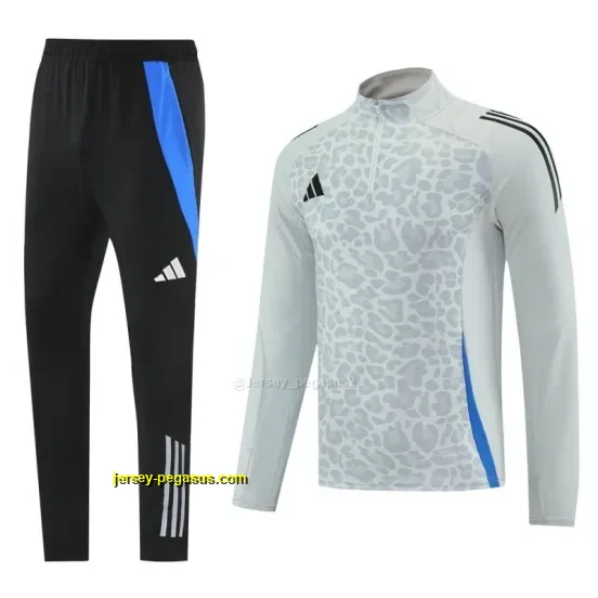2025 Adidas Light Grey & Black with Leopard Print Pattern Half Zipper Jacket +Lo
