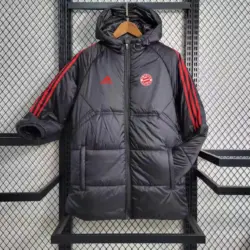 Bayern cotton coat black mid-length
