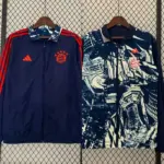 Bayern sapphire blue double-sided embroidered windbreaker