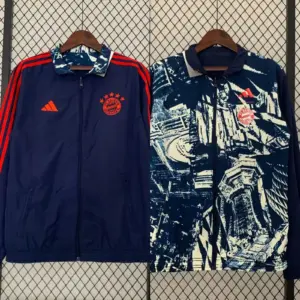 Bayern sapphire blue double-sided embroidered windbreaker
