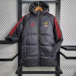 Benfica black field mid-length cotton coat