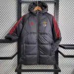 Benfica black field mid-length cotton coat