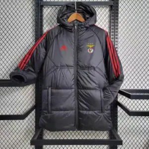Benfica black field mid-length cotton coat