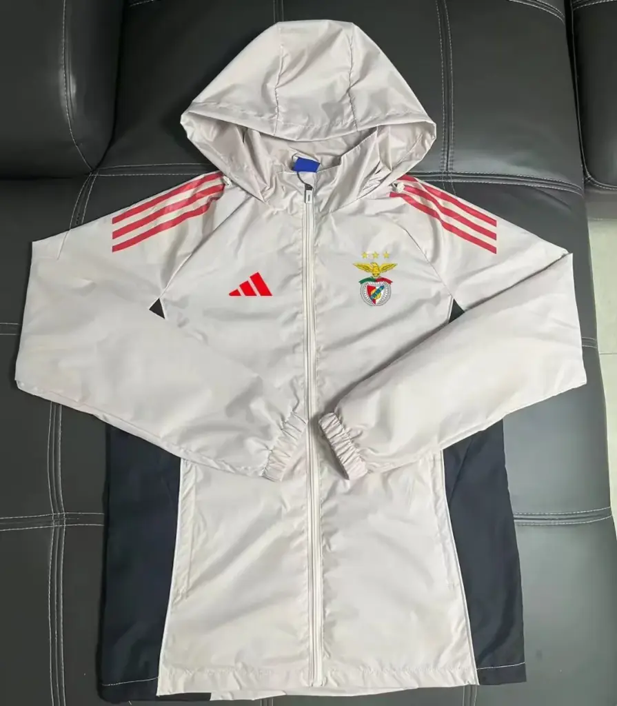 Benfica football jersey beige trench coat