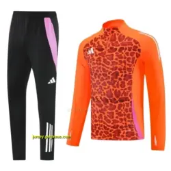 2025 Adidas Orange & Black with Leopard Print Pattern Half Zipper Jacket +Long P