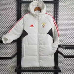 Benfica white mid-length cotton coat
