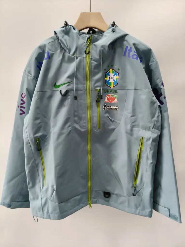 Brazilian light blue waterproof jacket