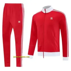 2025 Adidas Original Red Full Hoodie Zipper Jacket +Long Pants