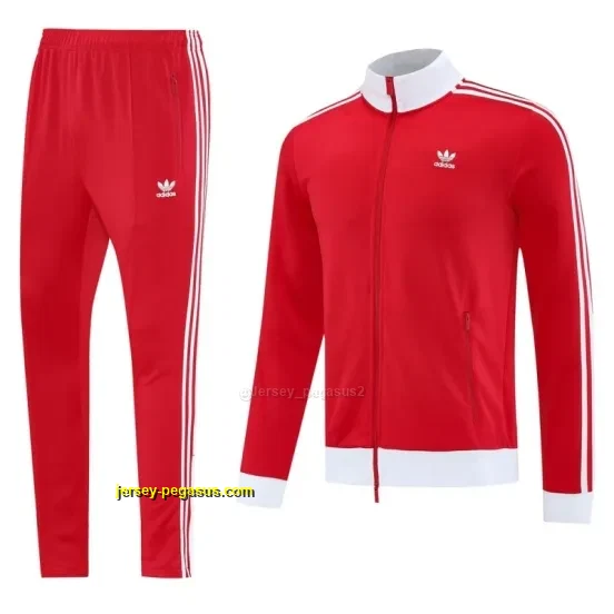 2025 Adidas Original Red Full Hoodie Zipper Jacket +Long Pants