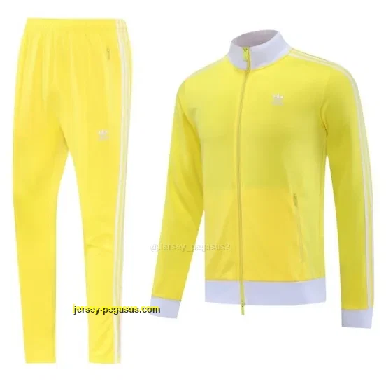 2025 Adidas Original Yellow Full Hoodie Zipper Jacket +Long Pants