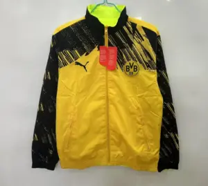Dote fluorescent green double-sided embroidered windbreaker