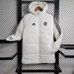 Flamenco white mid-length cotton coat