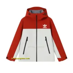2025 Adidas WhiteRed Full Zipper Waterproof Outdoor Jacket