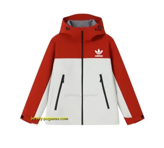 2025 Adidas WhiteRed Full Zipper Waterproof Outdoor Jacket