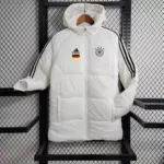 German white mid-length cotton coat