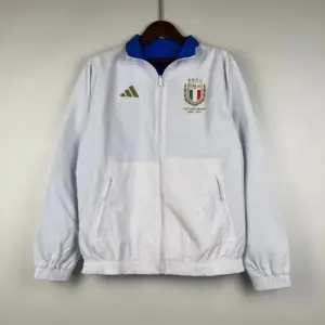 Italian blue and white double-sided silicone windbreaker