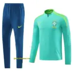 2025 Brazil Lake Green Half Zipper Jacket+Long Pants
