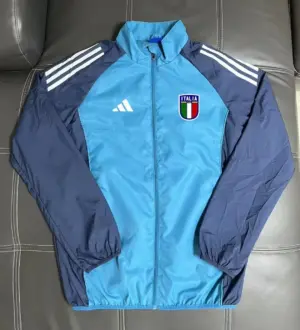 Italian football windbreaker blue