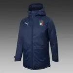Italian royal blue mid-length cotton coat