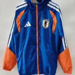 Japanese dark blue hooded single-sided windbreaker