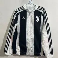 Juventus black and white double-sided silicone windbreaker