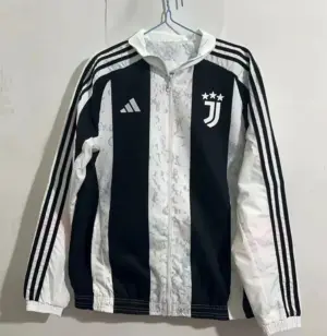 Juventus black and white double-sided silicone windbreaker