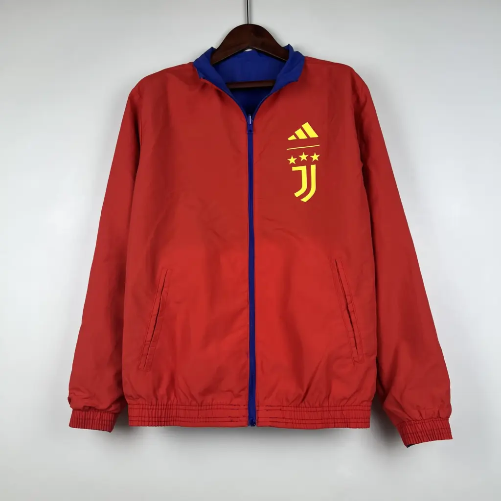 Juventus red and blue double-sided silicone windbreaker