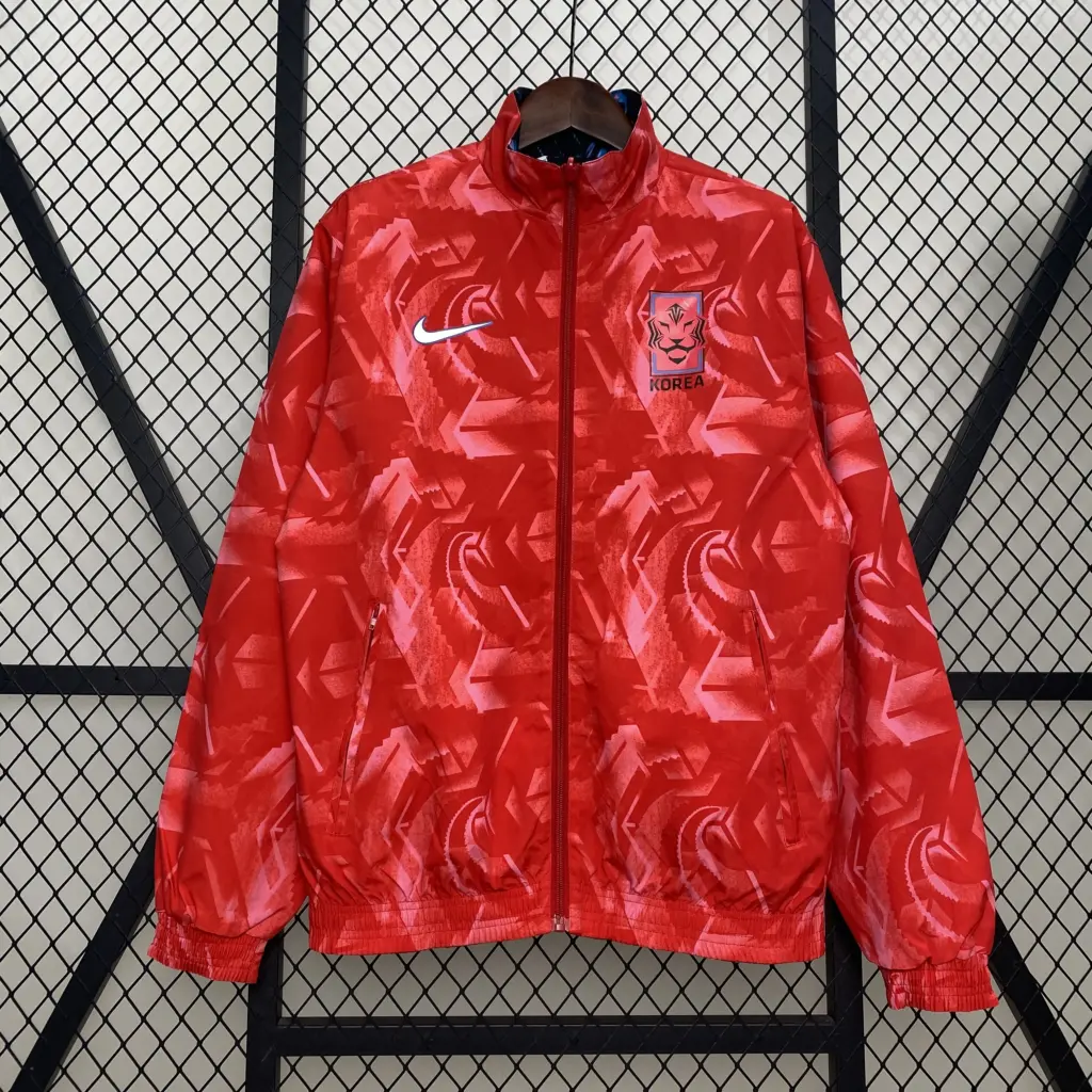 Korean red and black double-sided silicone windbreaker