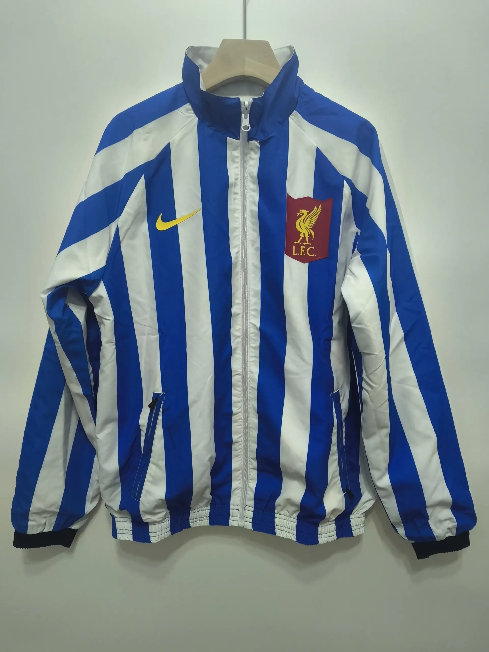 Liverpool Vertical Stripe Reversible Silicone Windbreaker Liverpool Vertical Stripe Reversible Silicone Windbreaker