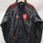 Liverpool black training white and red hemmed trench coat