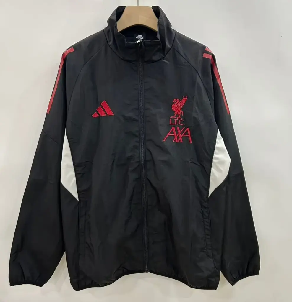 Liverpool black-red label single-sided embroidered windbreaker