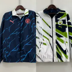 Manchester City Lightning Embroidered Reversible Trench Coat