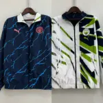 Manchester City Lightning Embroidered Reversible Trench Coat
