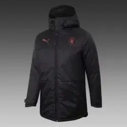 Manchester City black mid-length cotton coat