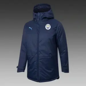 Manchester City royal blue mid-length cotton coat